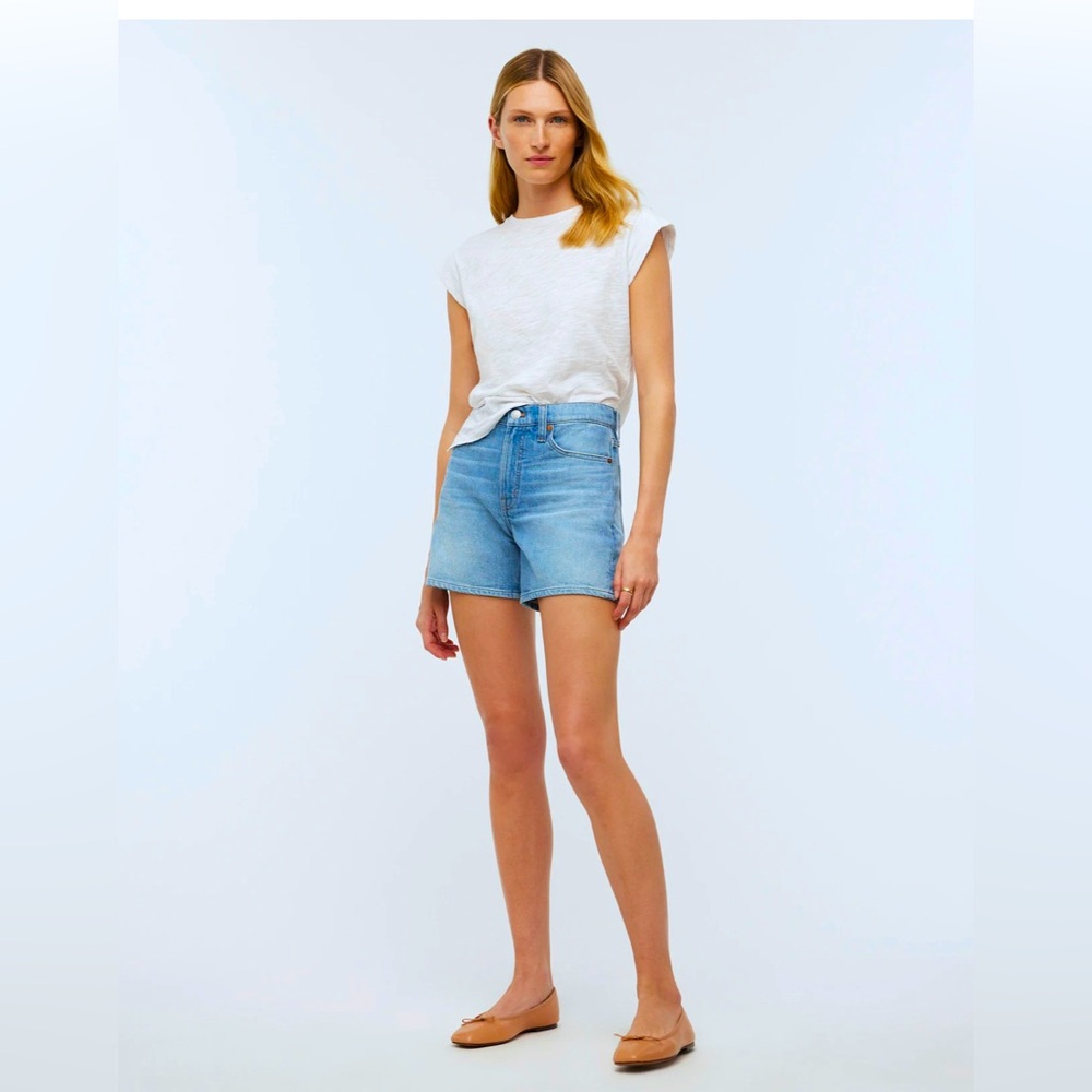 Madewell The Perfect Mid Length Jean Short * high rise *   * light wash denim *